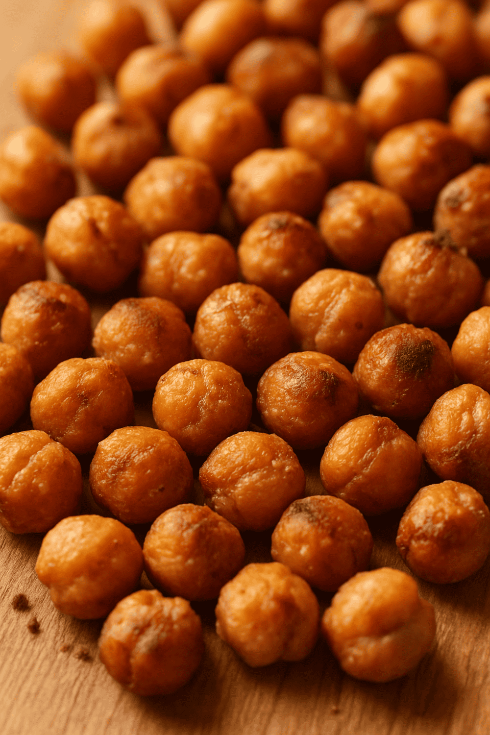 Nahaufnahme knuspriges Chicken Nugget aus der Heißluftfritteuse mit perfekt gebräunter Panade