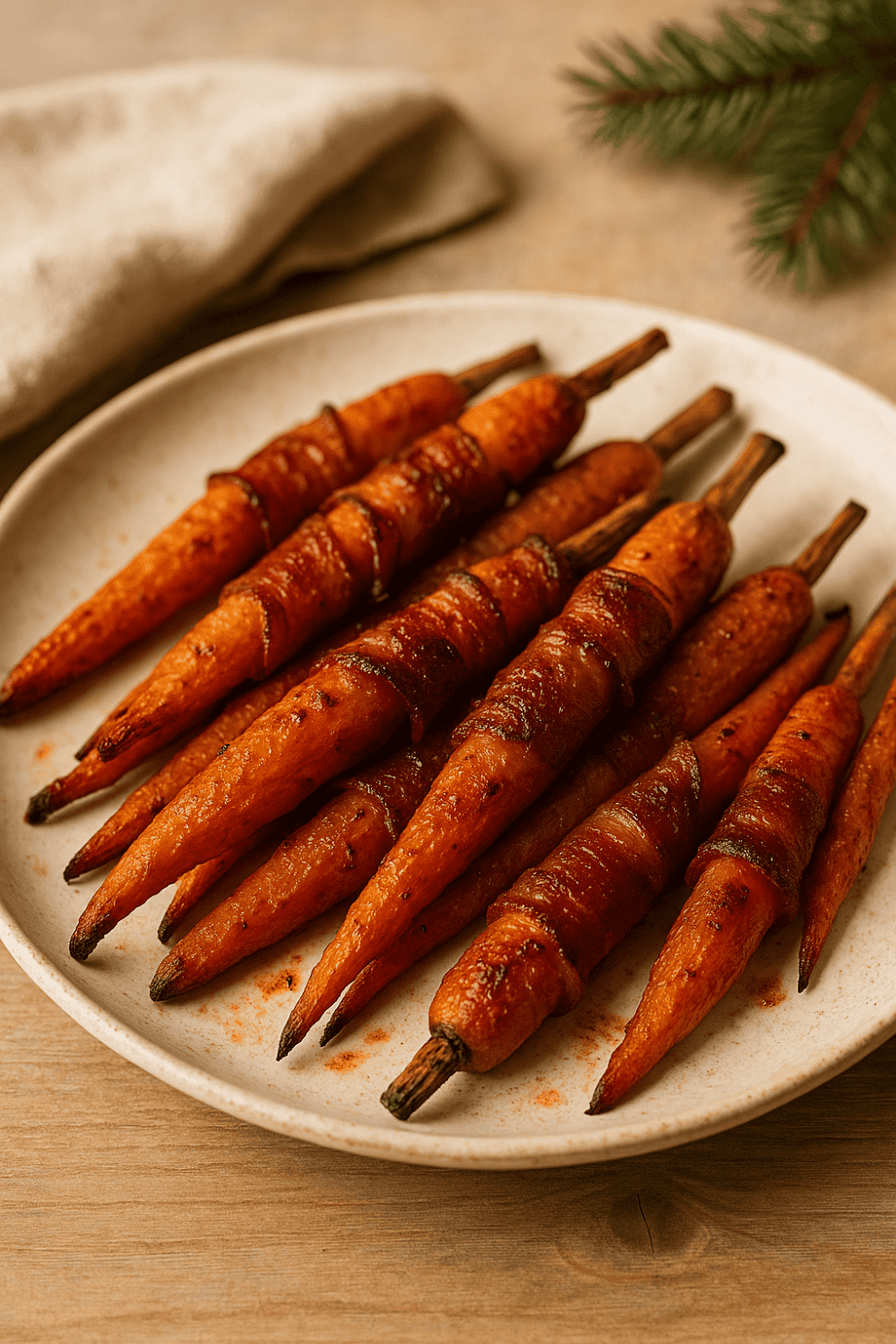 Honey-Bacon-Karotten aus der Heißluftfritteuse