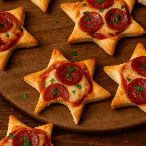 Zutaten für Pizza-Sterne: Blätterteig, Tomatenmark, Käse und Gewürze