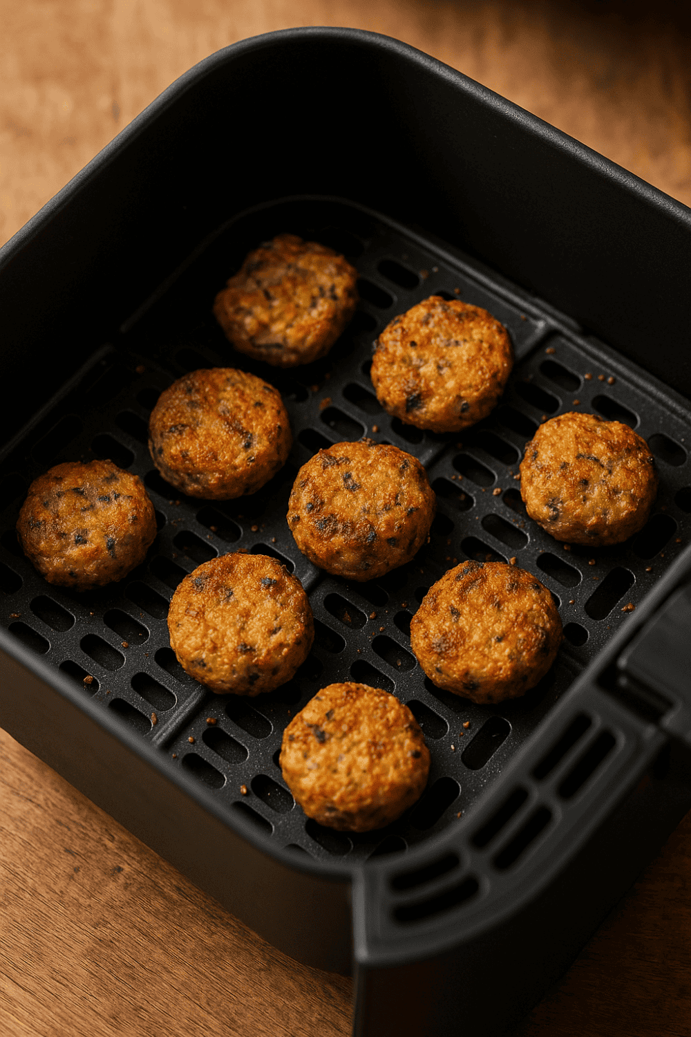 Gemüse-Nuggets Airfryer im Korb goldbraun knusprig – Heißlufthelden Rezept