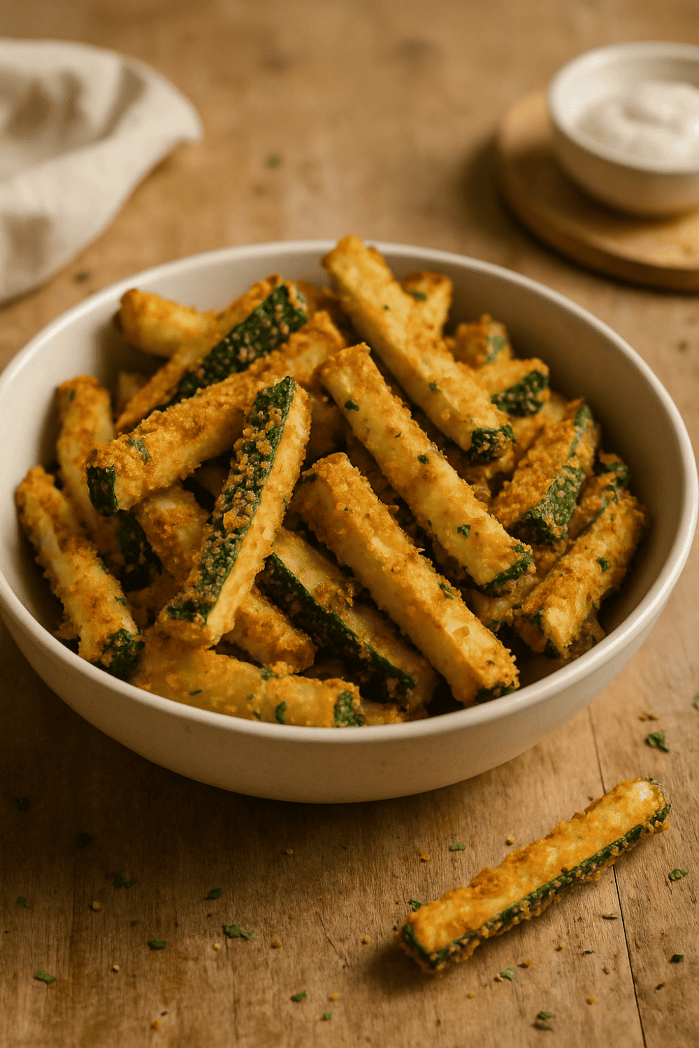 Low-Carb Zucchini-Pommes aus der Heißluftfritteuse