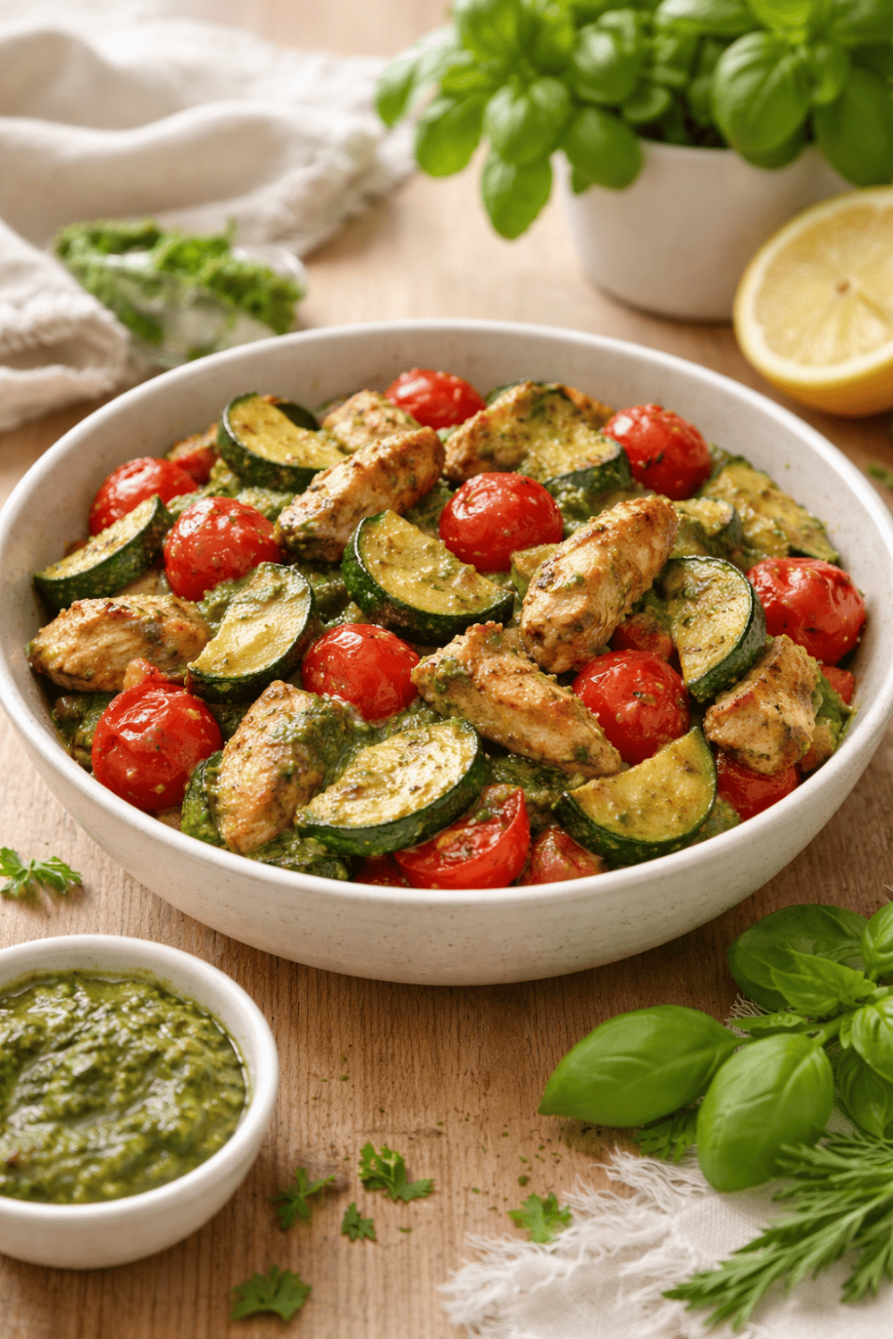 One-Pot Pesto-Pfanne in 25 Minuten – Dein neues Lieblings-Airfryer-Rezept