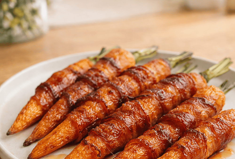 Honey-Bacon-Karotten aus der Heißluftfritteuse
