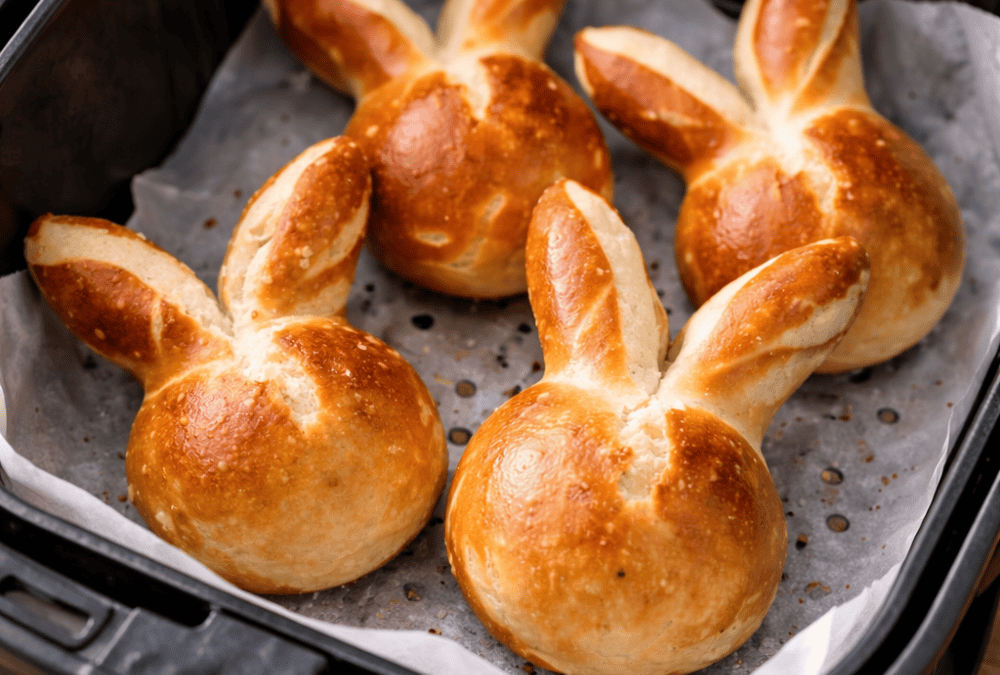 Knusprige Laugen-Osterhasen in 15 Minuten – Airfryer-Trick mit Fertigteig