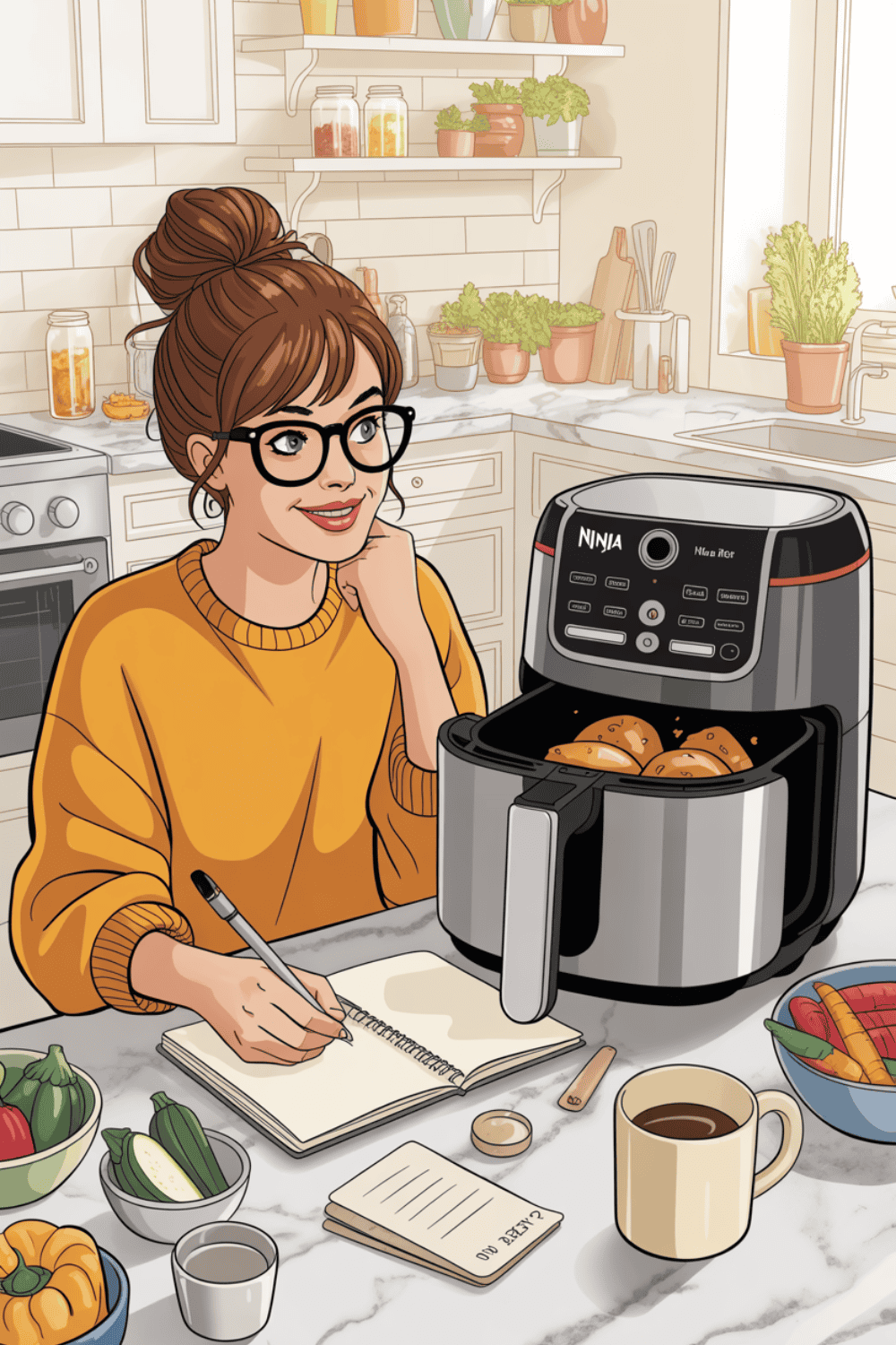 Temperatur der Heissluftfritteuse kontrollieren und notieren.