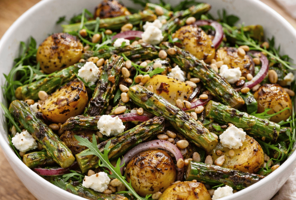 Grüner Spargelsalat aus der Heißluftfritteuse – warm oder kalt genießen