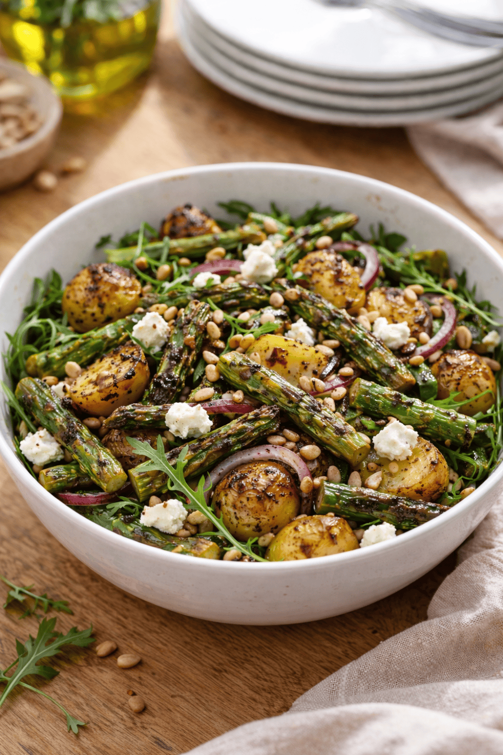 Grüner Spargelsalat aus der Heißluftfritteuse – warm oder kalt genießen