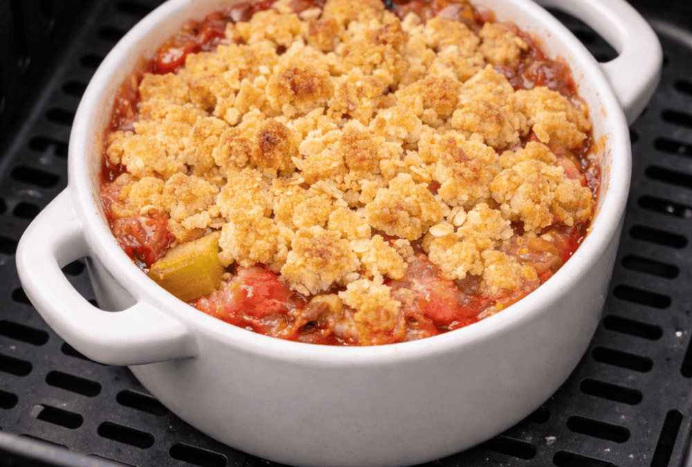 Rhabarber-Crumble in 20 Minuten – Kleines Frühlingsdessert aus dem Airfryer