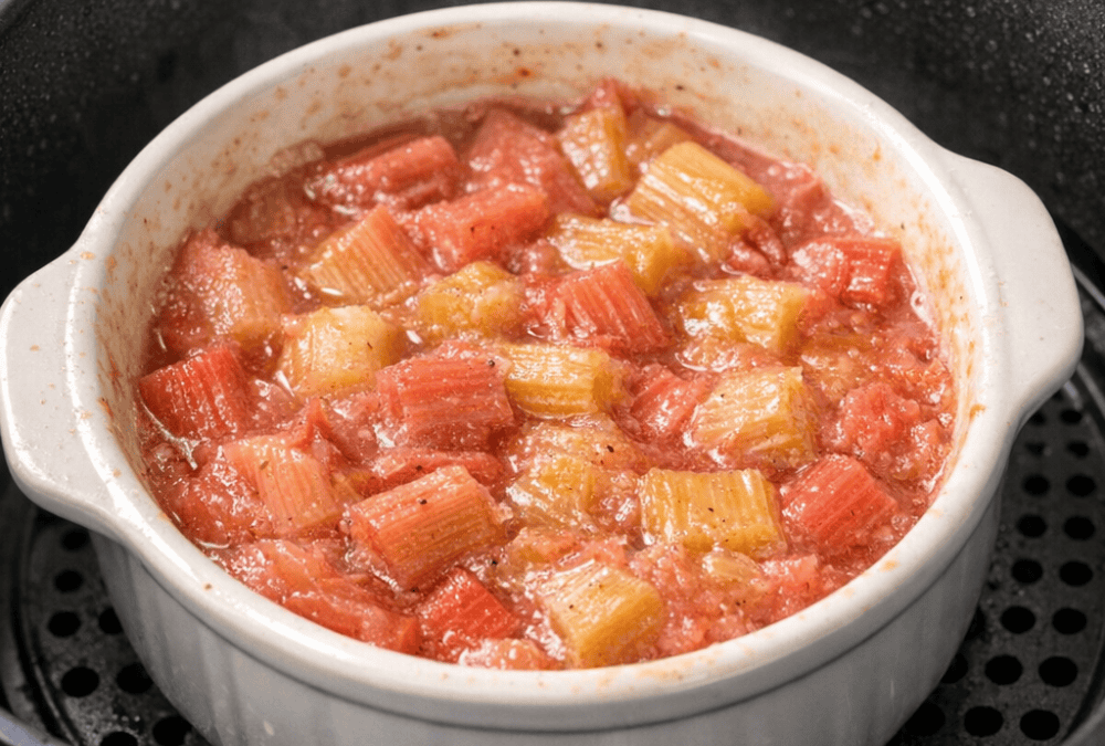 Rhabarberkompott aus der Heißluftfritteuse – einfach & aromatisch