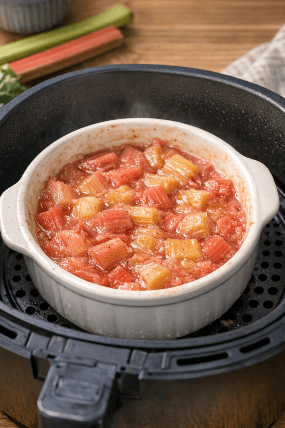 Rhabarberkompott aus der Heißluftfritteuse – einfach & aromatisch