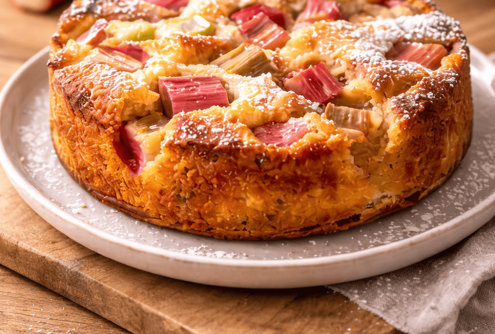 Rhabarberkuchen in der Heißluftfritteuse – saftig & einfach