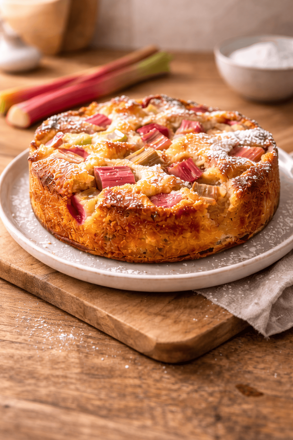 Rhabarberkuchen in der Heißluftfritteuse – saftig & einfach