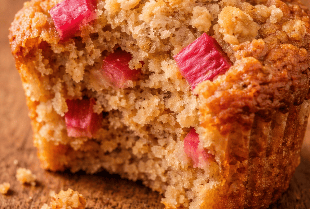 Saftige Rhabarber-Streusel-Muffins im Airfryer – perfekt für den Frühling