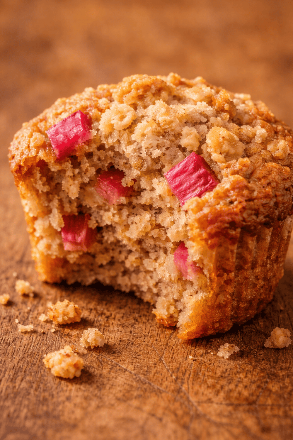 Saftige Rhabarber-Streusel-Muffins im Airfryer – perfekt für den Frühling
